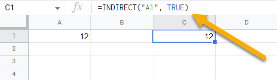 The INDIRECT function with the TRUE value