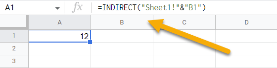 The INDIRECT function with the value from another sheet