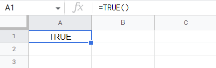The TRUE Function in Google Sheets