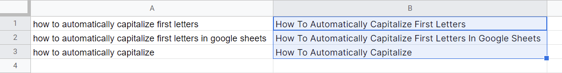 Capitalize First Letters in Google Sheets
