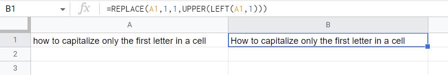How to Capitalize Only the First Letter in a Cell in Google Sheets