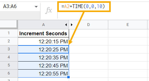 16. Increment time values