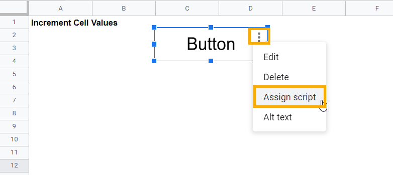 23. Assign script to the button