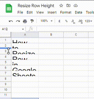 Resize row height