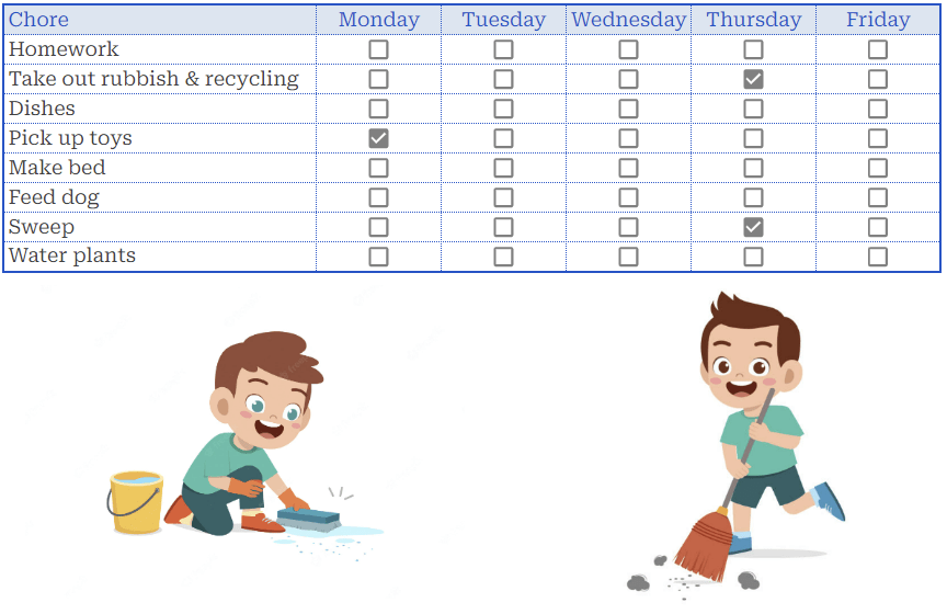 Child’s Household Jobs Checklist Template