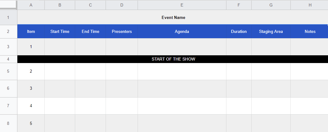 Event Checklist Template