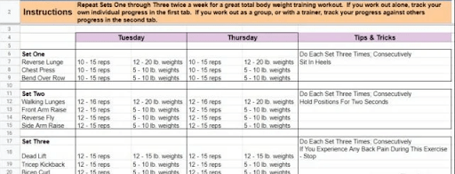 Gym Workout Calendar Template