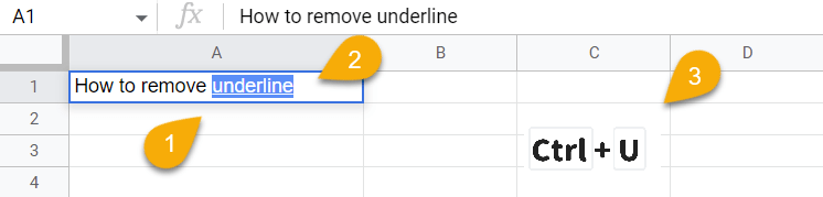 How to Remove the Underline from All or Part of the Text within a Cell