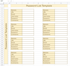 5 Free☝️ Google Sheets Password Templates & How to Make One ...