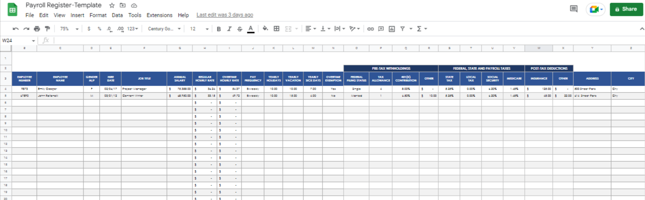 5 Free☝️ Google Sheets Payroll Templates & How to Make One