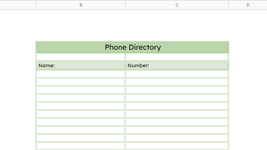 Professional Address Book Template