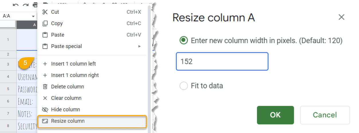 Resize Column