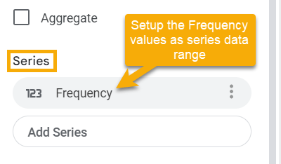 Setup frequency values as series data rangen