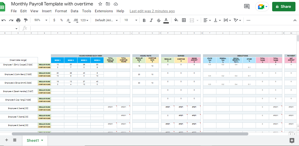 5 Free☝️ Google Sheets Payroll Templates & How to Make One