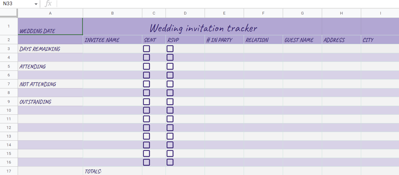 Wedding Invitation Checklist Template