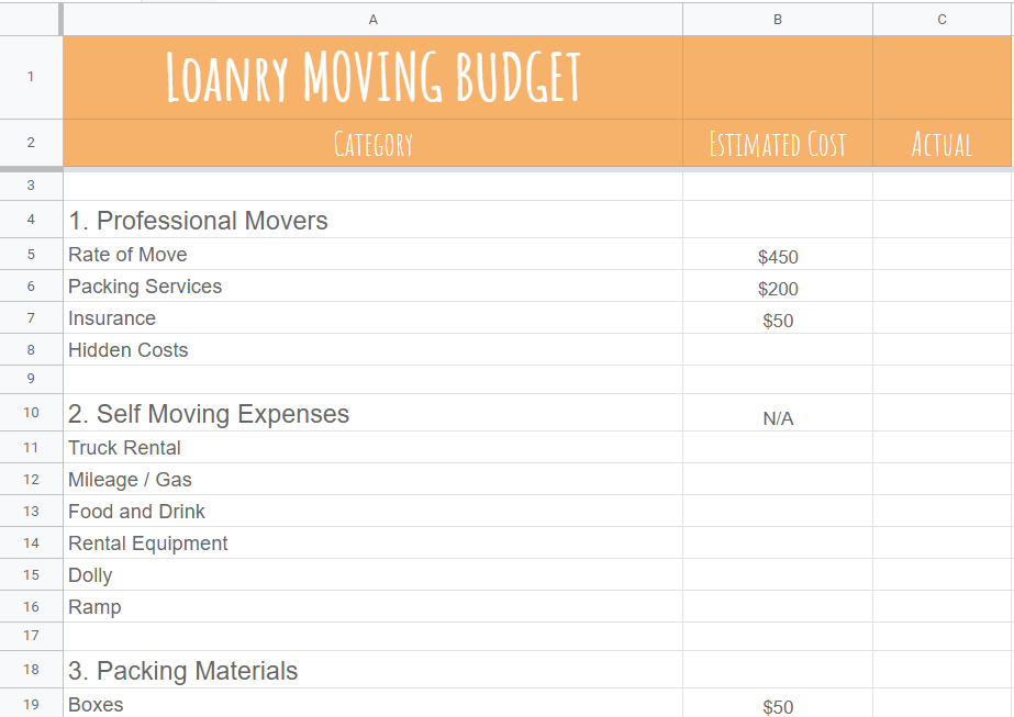 6 Best☝️ Free Google Sheets Moving Budget Templates for 2023