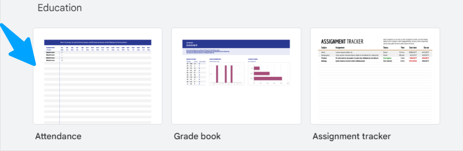 Google Sheets attendance