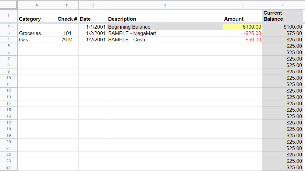 Bank Ledger Template