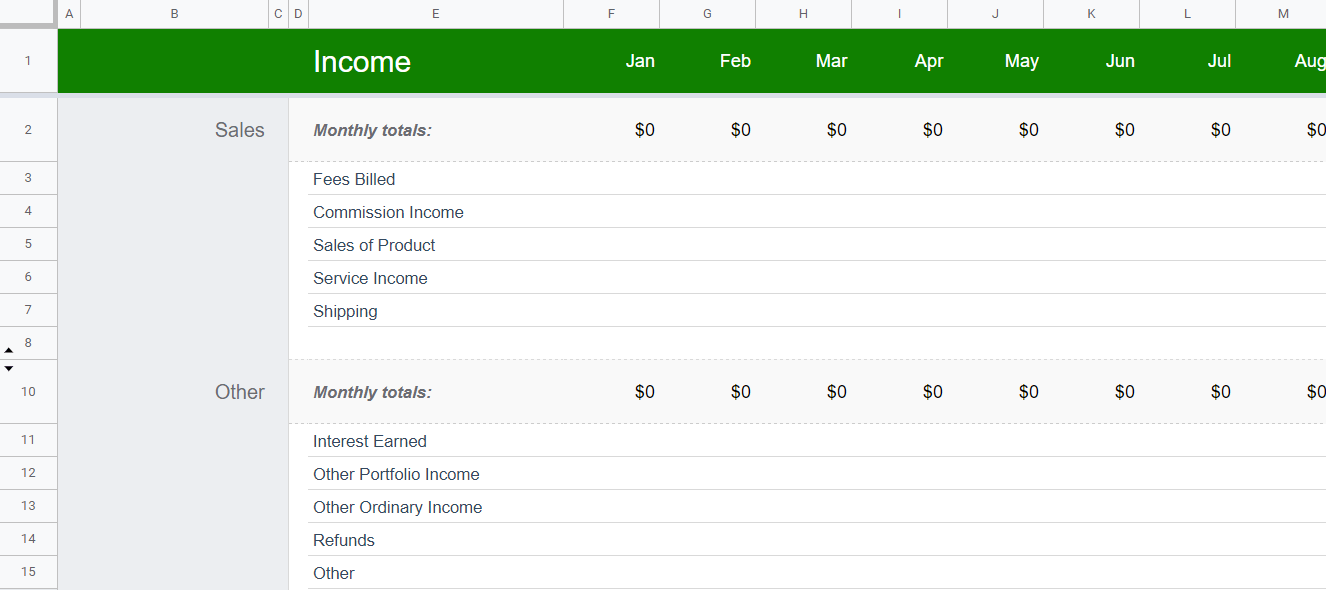 Corporate Zero-Based Budget Template