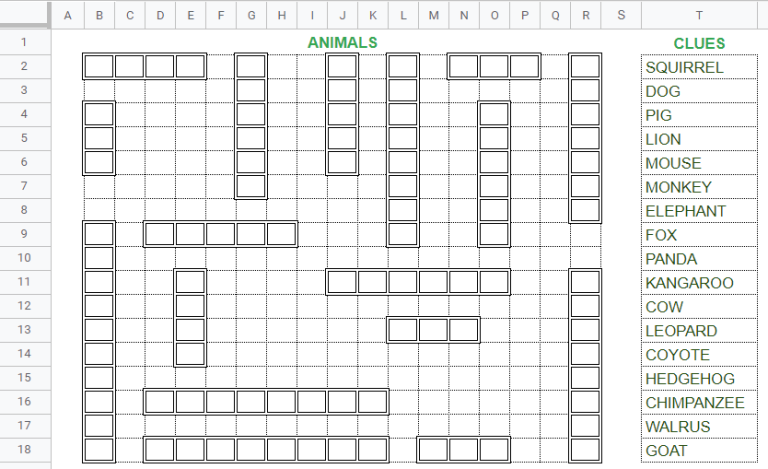 3 Freeôÿø å Google Sheets Crossword Templates Spreadsheet Daddy 3 Freeôÿø å Google Sheets Crossword Templates Spreadsheet Daddy