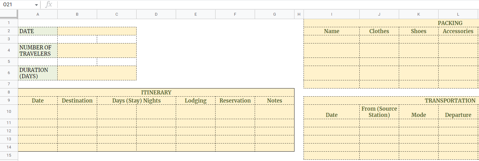 Family Travel Template