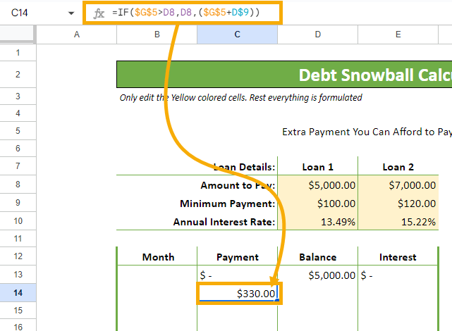 Formula to capture first payment in Google Sheets