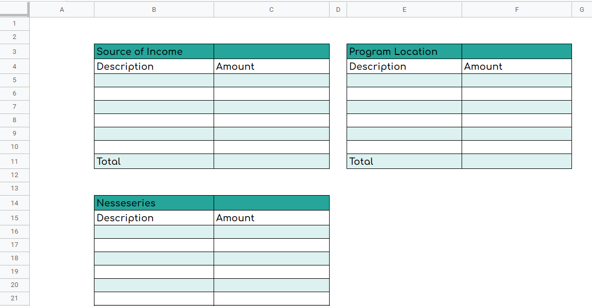 Nonprofit Program Budget Template