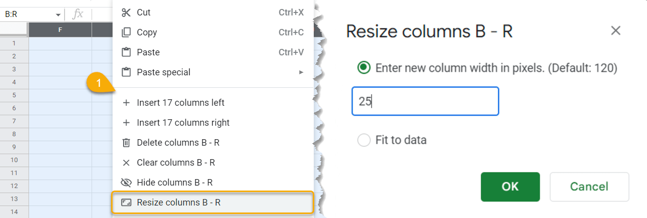 Resize columns