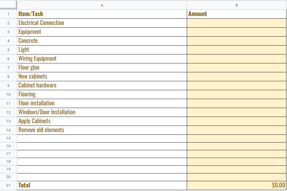 Room-Addition-Construction-Budget-Template