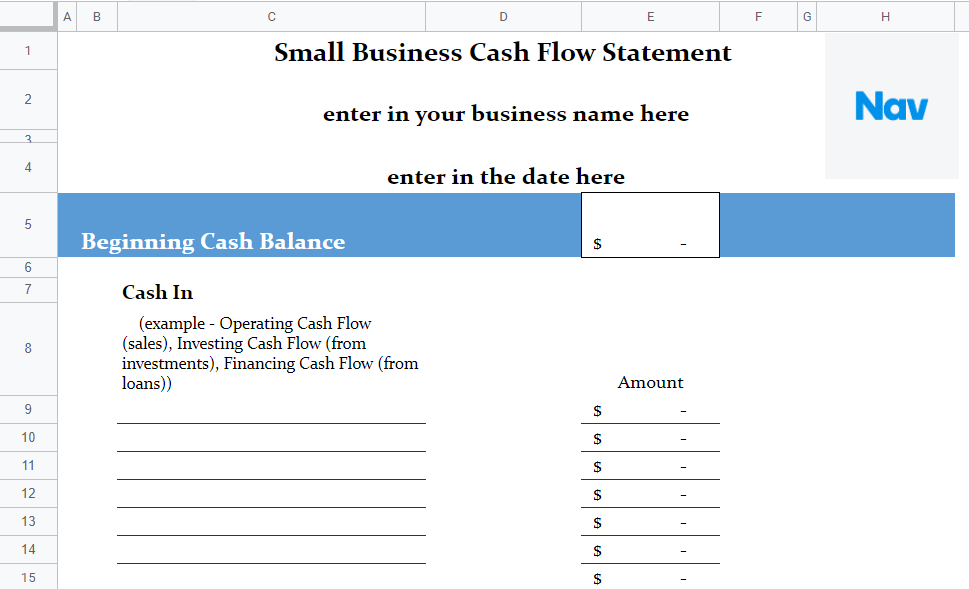 Small Business Budget Template