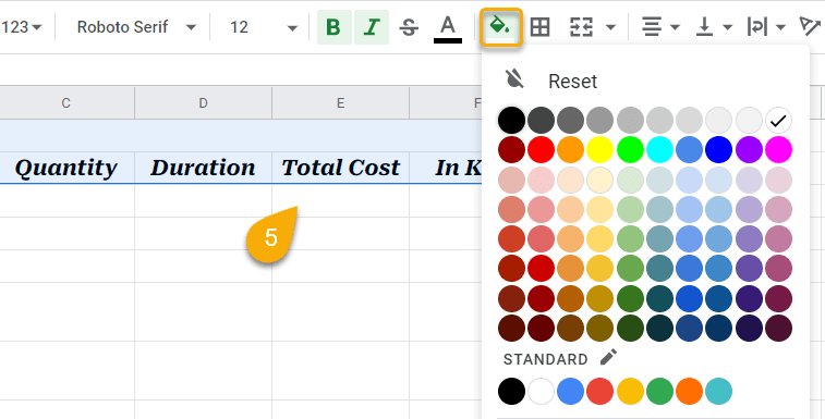 The Fill Color Option