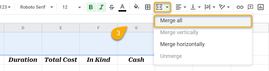 The Merge Cells Option