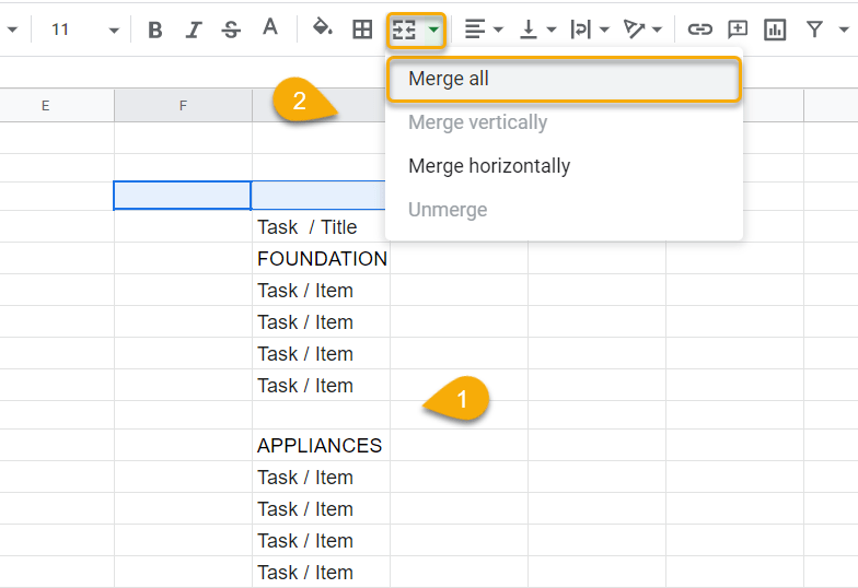 The Merge Cells Option