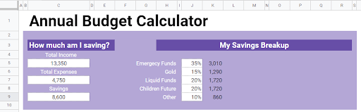 The Template in Google Sheets (2)