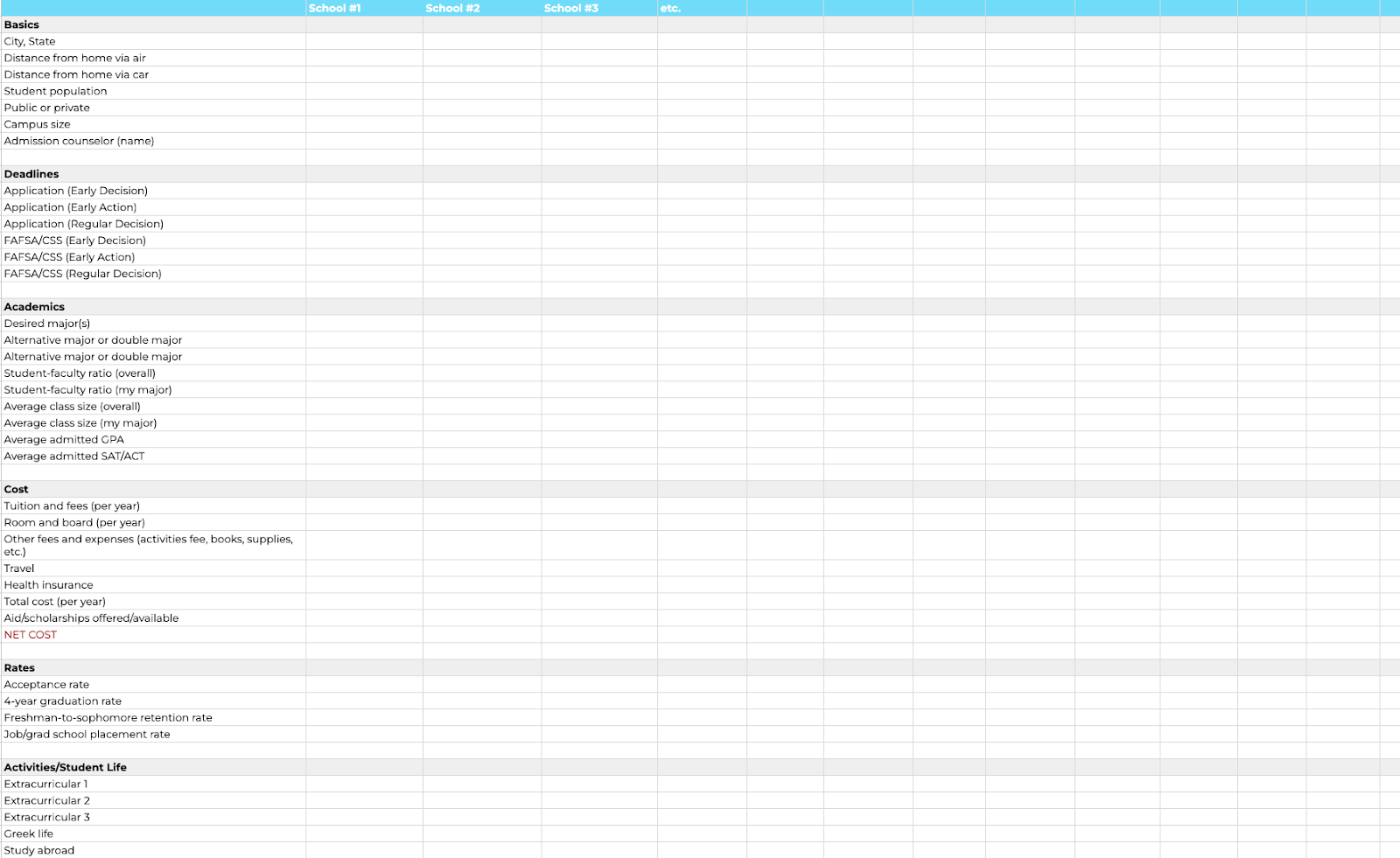 7☝️ Best Google Sheets College Templates in 2025 [Free Download ...