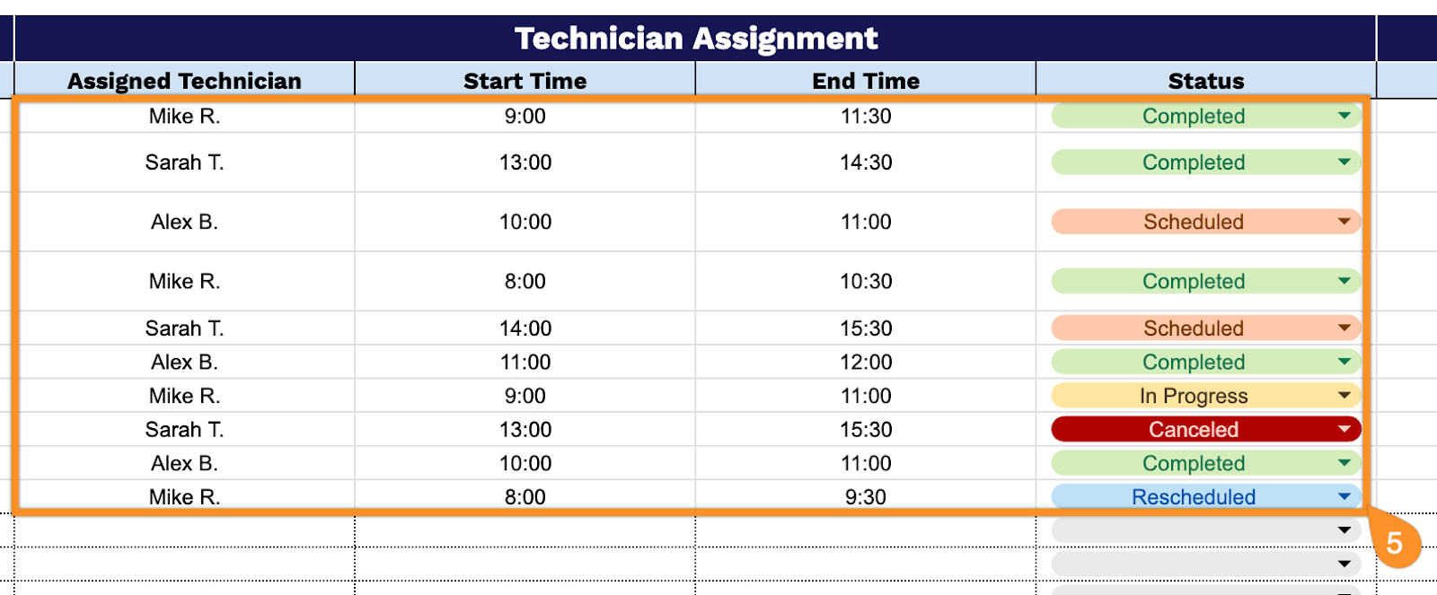 Free☝️ Work Order Tracking Spreadsheet Template (Google Sheets, Excel ...
