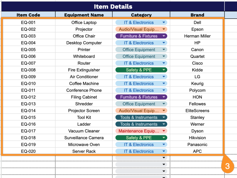 Machine Inventaire Free☝️ Equipment Inventory Spreadsheet Template (Google Sheets, Excel ...