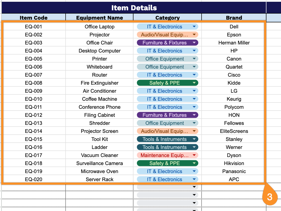 Free☝️ Equipment Inventory Spreadsheet Template (Google Sheets, Excel ...