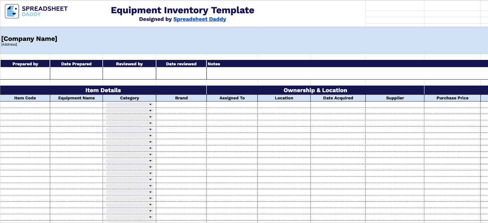 Free☝️ Equipment Inventory Spreadsheet Template (Google Sheets, Excel ...