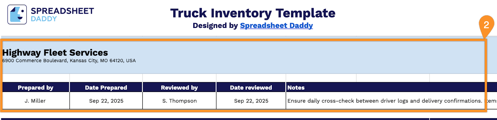 Example Inventory Truck Free☝️ Truck Inventory Spreadsheet Template (Google Sheets, Excel ...