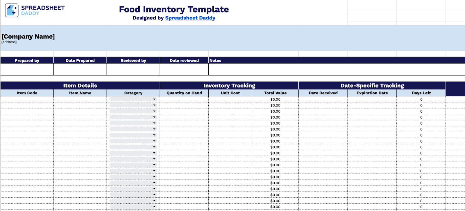 Free☝️ Food Inventory Spreadsheet Template (Google Sheets Excel PDF Free☝️ Food Inventory Spreadsheet Template (Google Sheets Excel PDF