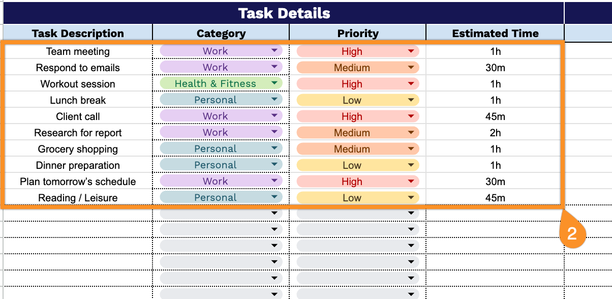 Free☝️ Daily Task Tracker Spreadsheet Template (Google Sheets, Excel ...