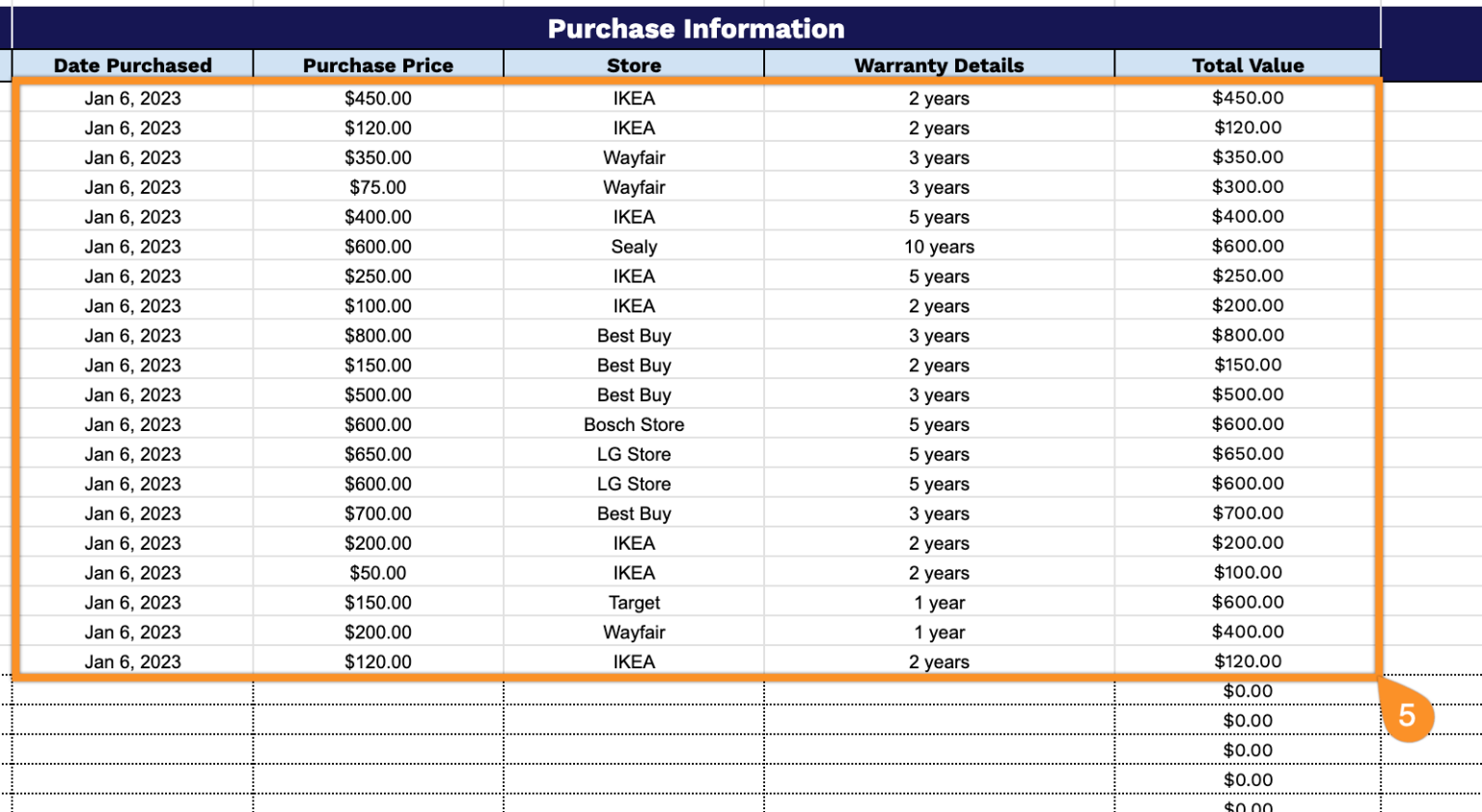 Free☝️ Furnished Apartment Inventory Spreadsheet Template (Google