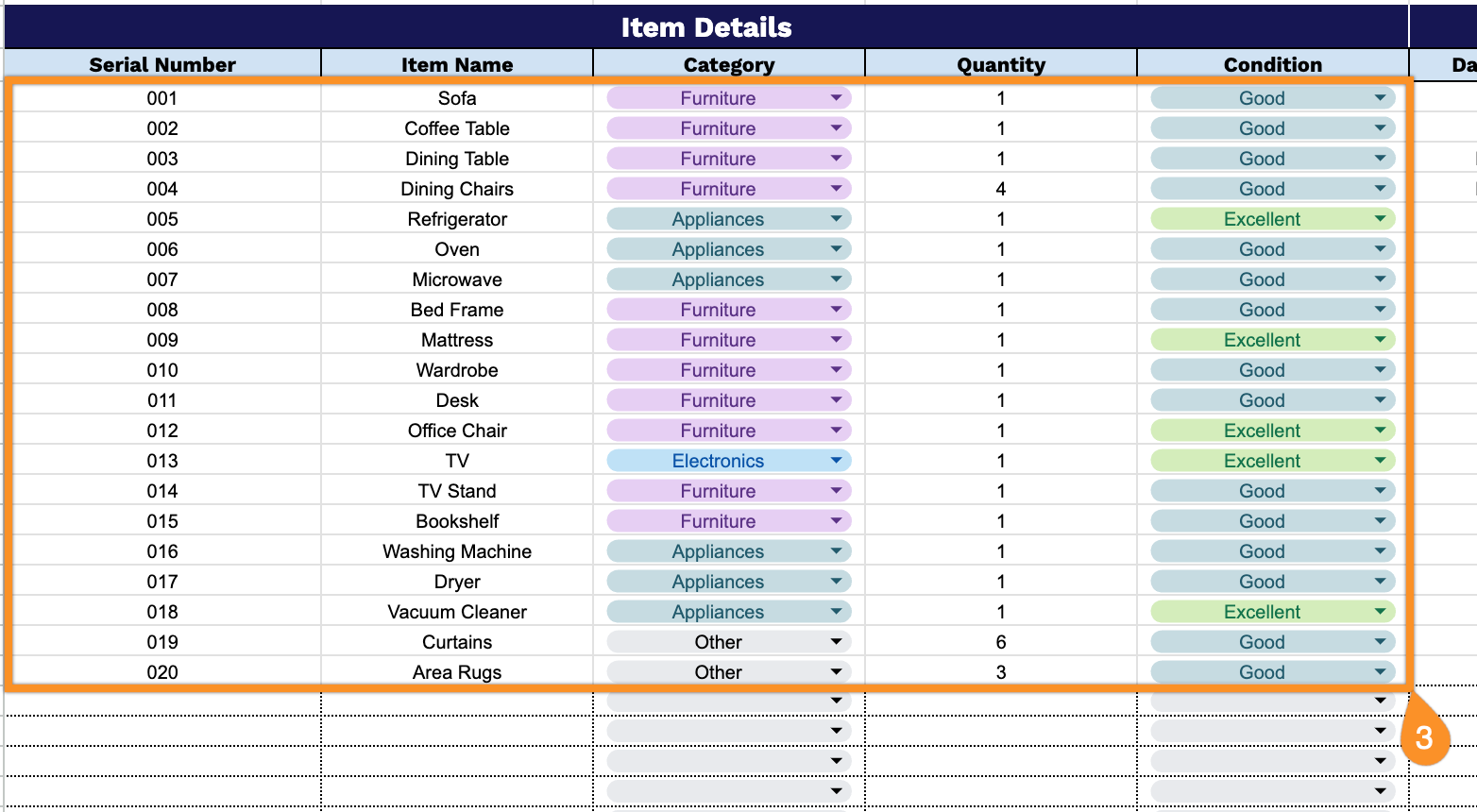 Free☝️ Landlord Inventory Spreadsheet Template (Google Sheets, Excel ...