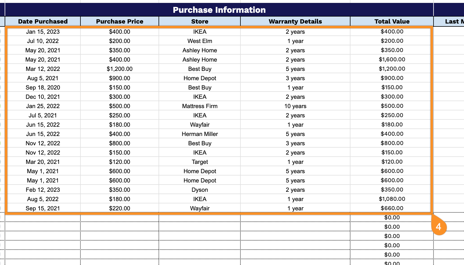 Free☝️ Landlord Inventory Spreadsheet Template (Google Sheets, Excel ...