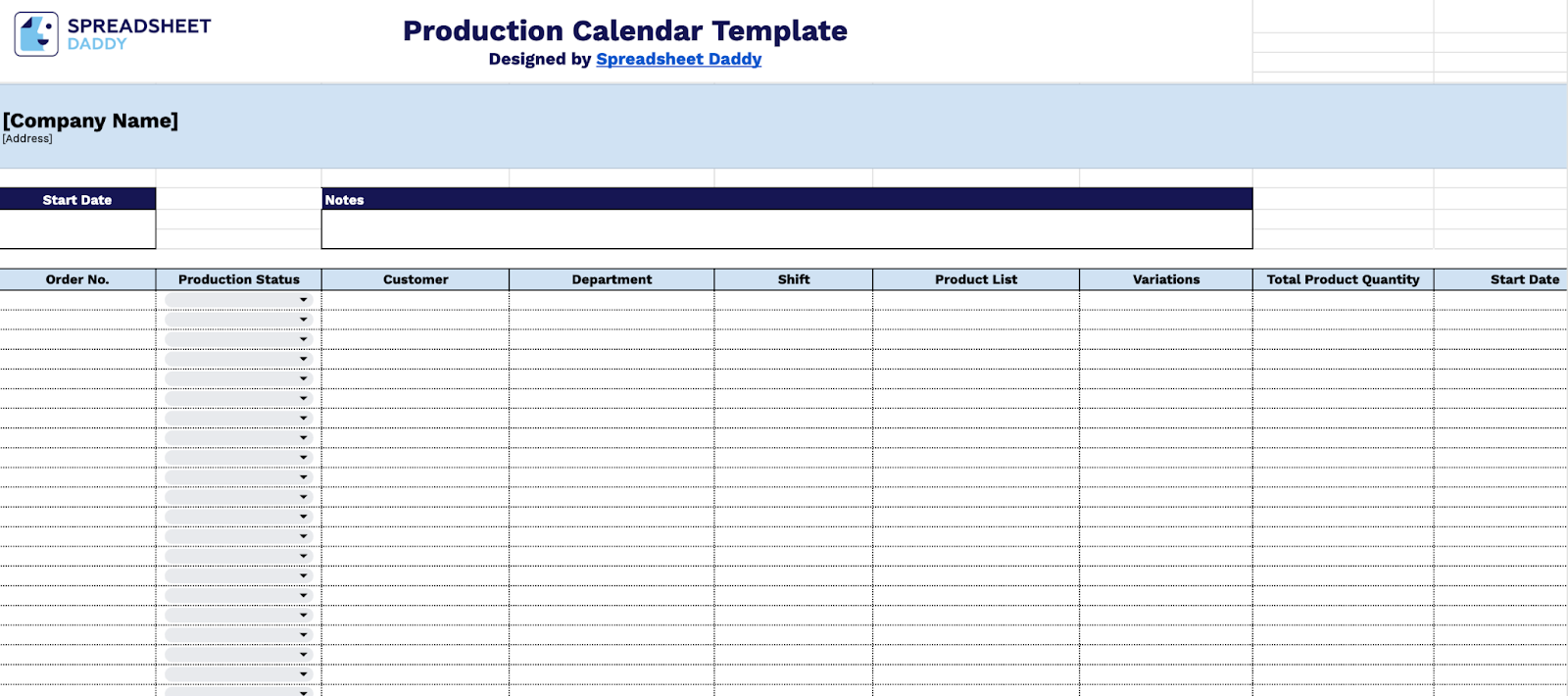 Free☝️ Production Calendar Template (Google Sheets, Excel, & PDF Downloads)