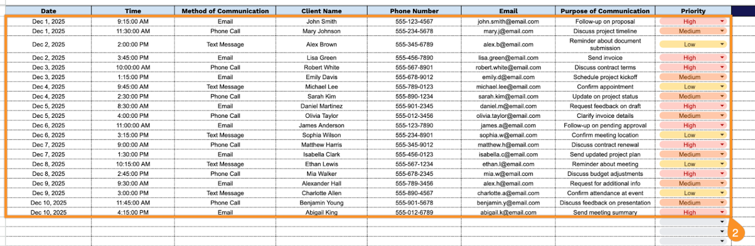 Free☝️ Communication Log Template (Google Sheets, Excel, & PDF Downloads)