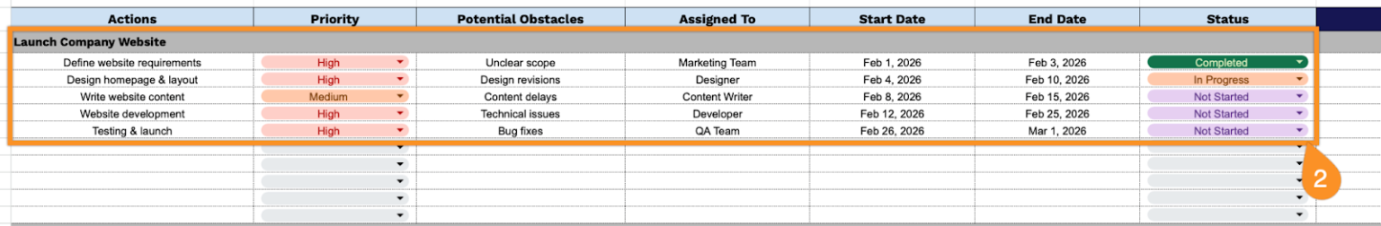 Free☝️ Goal Setting Template (Google Sheets, Excel, & PDF Downloads)