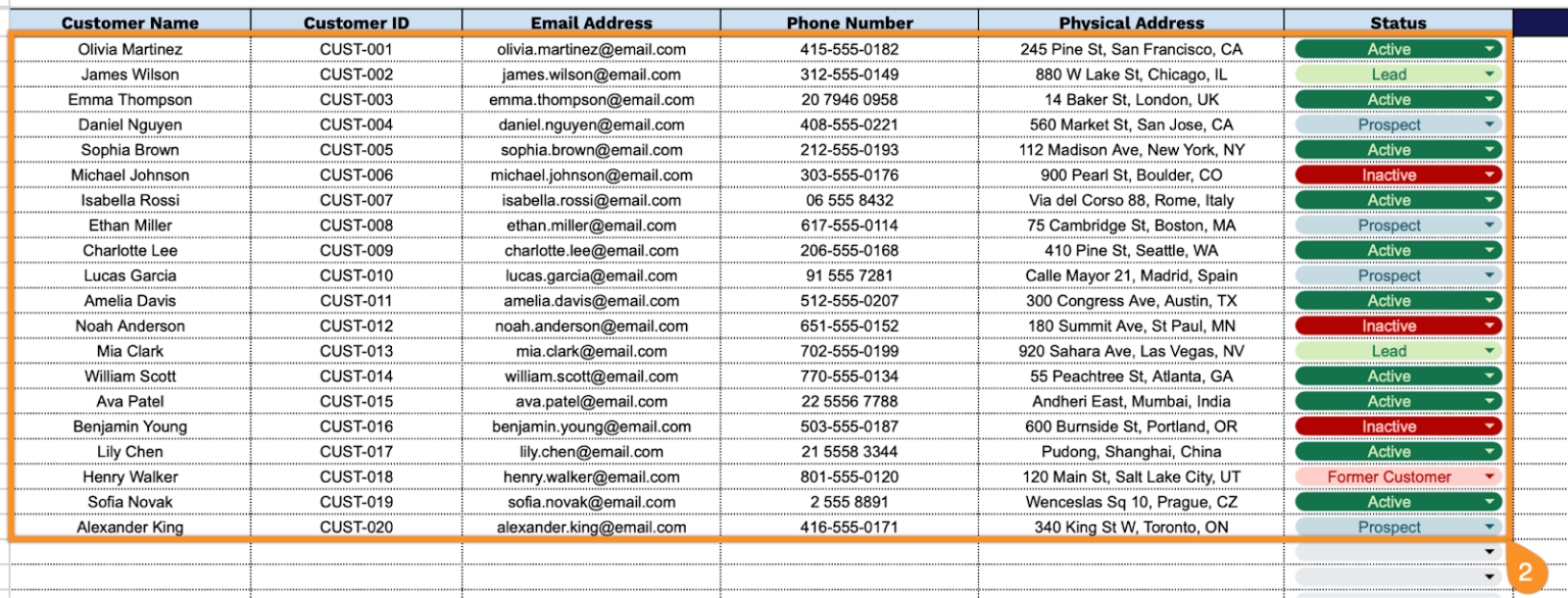 Free☝️ Customer Database Template (Google Sheets, Excel, & PDF Downloads)