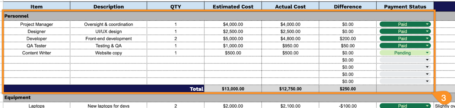 Free☝️ Simple Project Budget Template (Google Sheets, Excel, & PDF ...